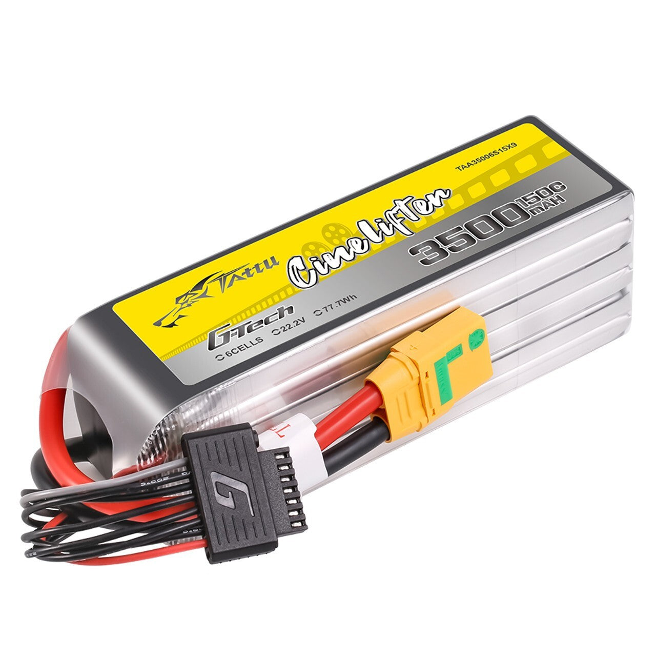 Tattu GTech 3500mAh 6S 22.2v 150C Lipo Battery Pack w/ XT90-S XT90 Cinelifter X8