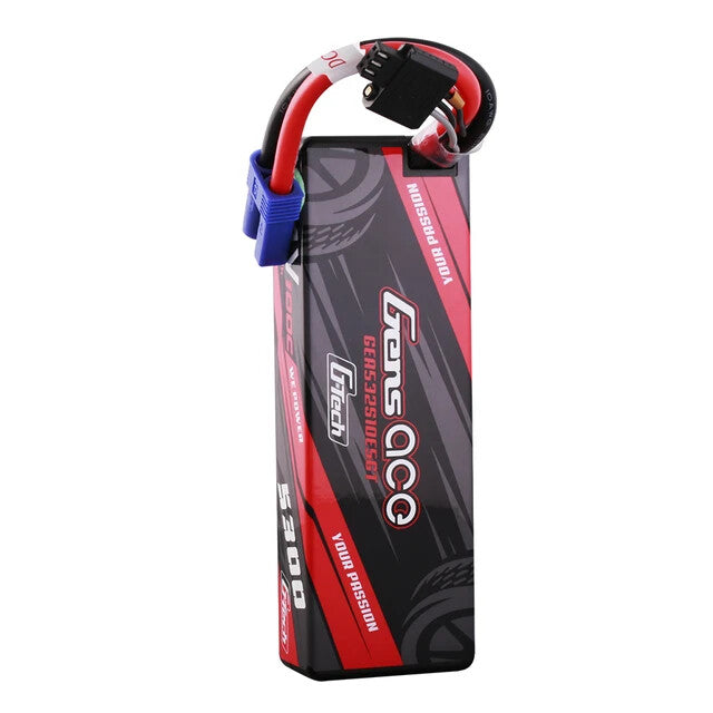 2x Gens Ace 5300mAh 2S 100C 7.4V HardCase G-Tech GTec Lipo Battery w/ EC5 Plug