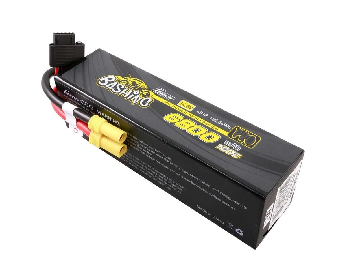 2x Gens Ace 6800mAh G-Tech 4S Bashing Series Hardcase LiPo Battery 120C 14.8V