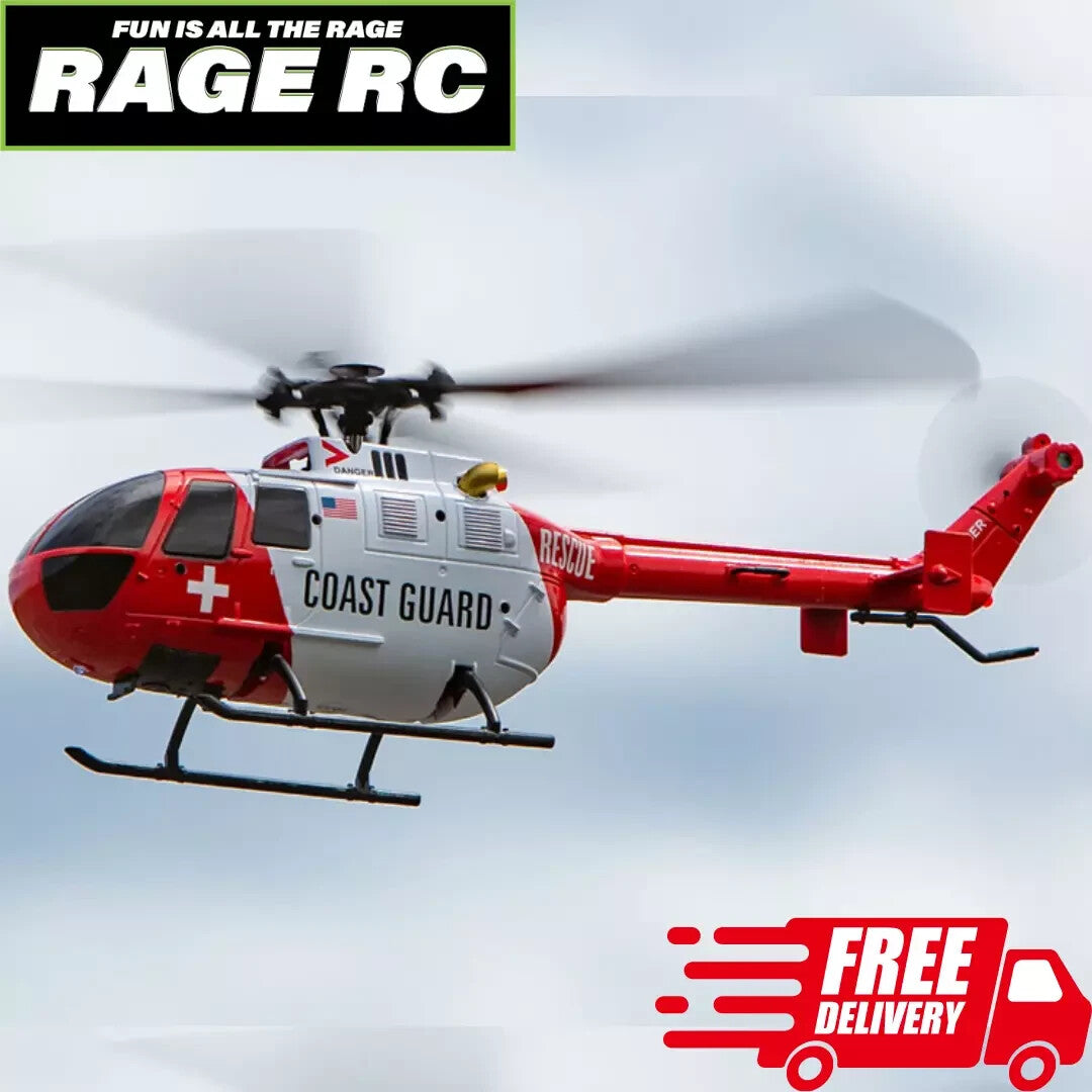Rage RC Hero-Copter 4 Blade RTF Helicopter Coast Guard w/ carry case RGR6050