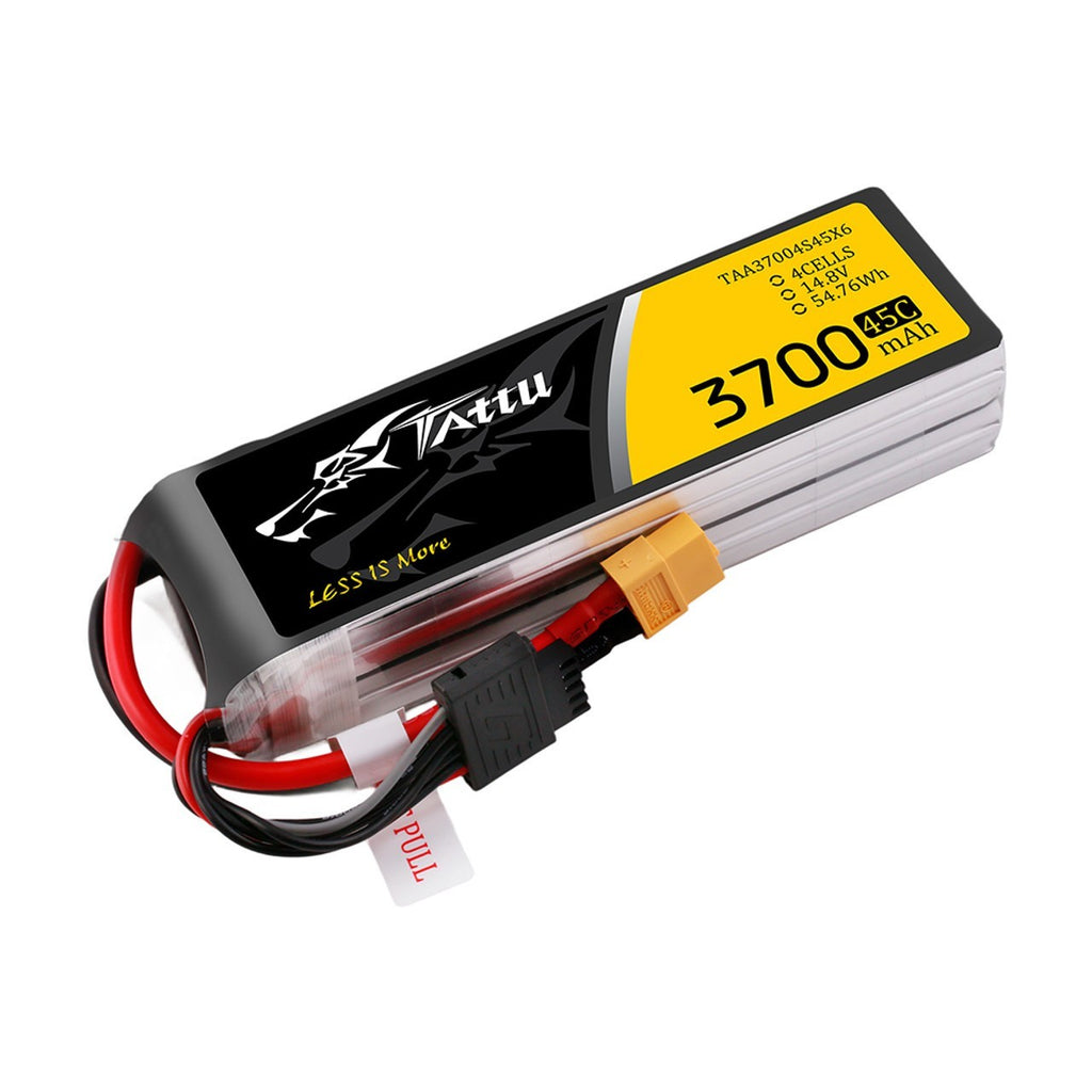 Tattu GTech 3700mAh 4S 14.8v 45C RC Airplane Lipo Battery Pack with XT60 Plug