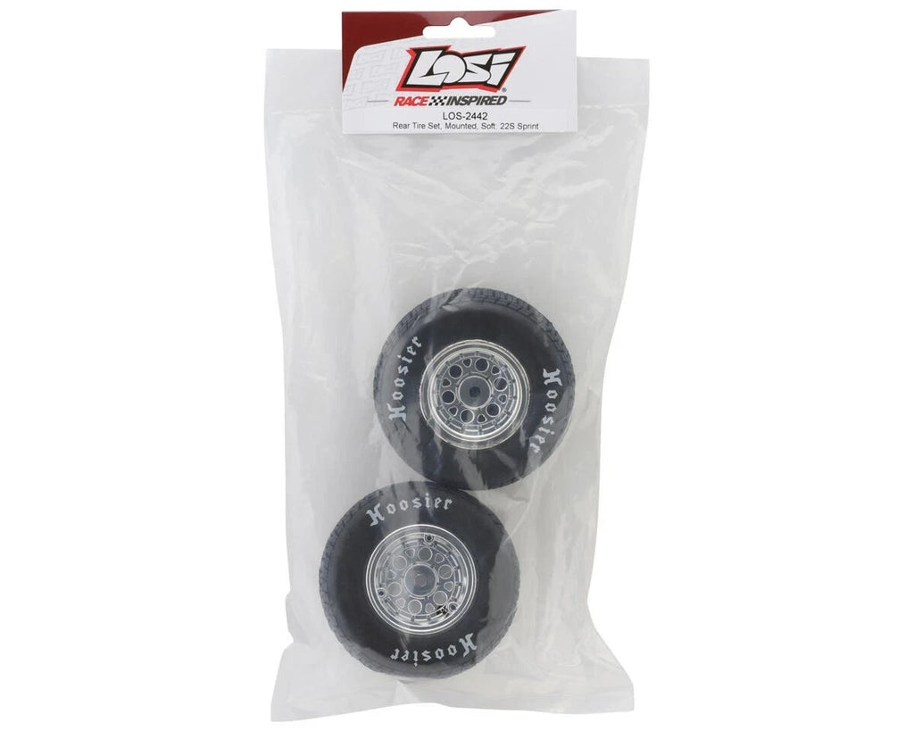 Losi 22S Sprint Rear Pre-Mounted Hoosier Tires (Chrome) (2) LOS-2442 LOS2442