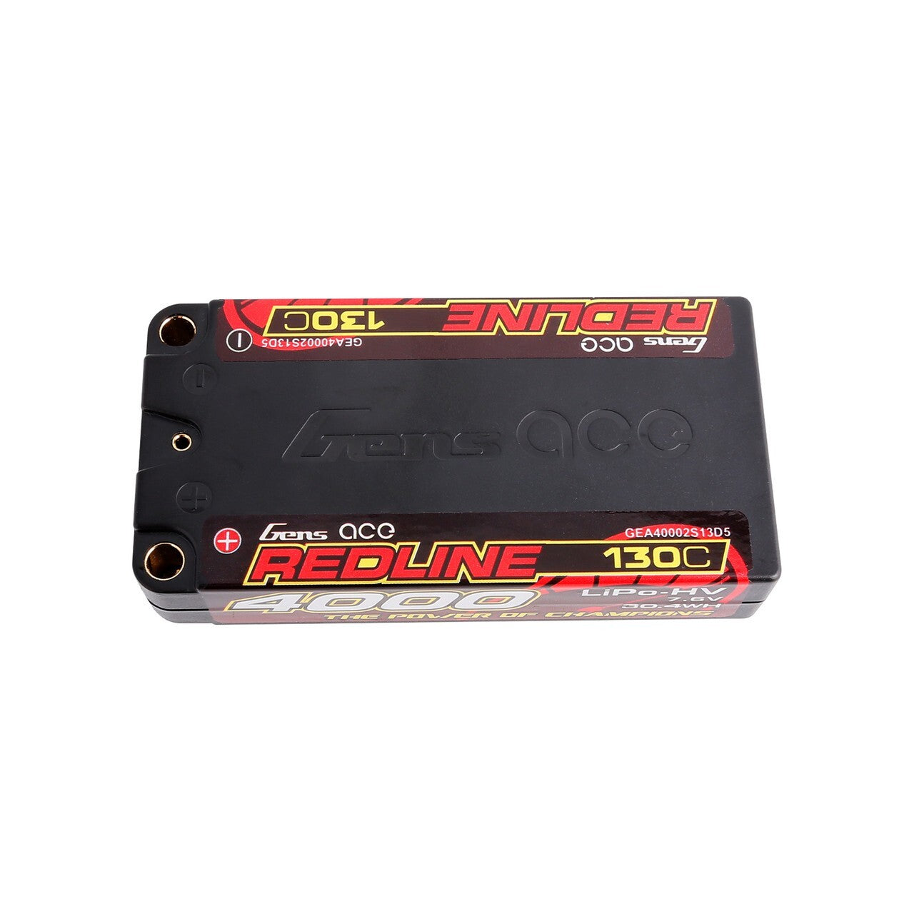 Gens ace 4000mAh 2S 130C 7.6V HardCase HV Redline Series Lipo Battery with 5mm