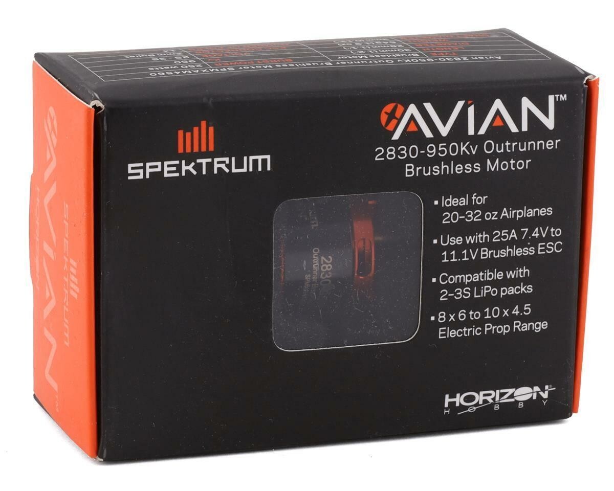 Spektrum RC Avian 2830-950 2830 Brushless Outrunner Motor 950Kv SPMXAM4560