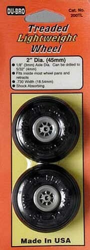 Dubro 200TL 2.00" Inch Treaded Lightweight RC Remote Control Airplane Wheel Tire