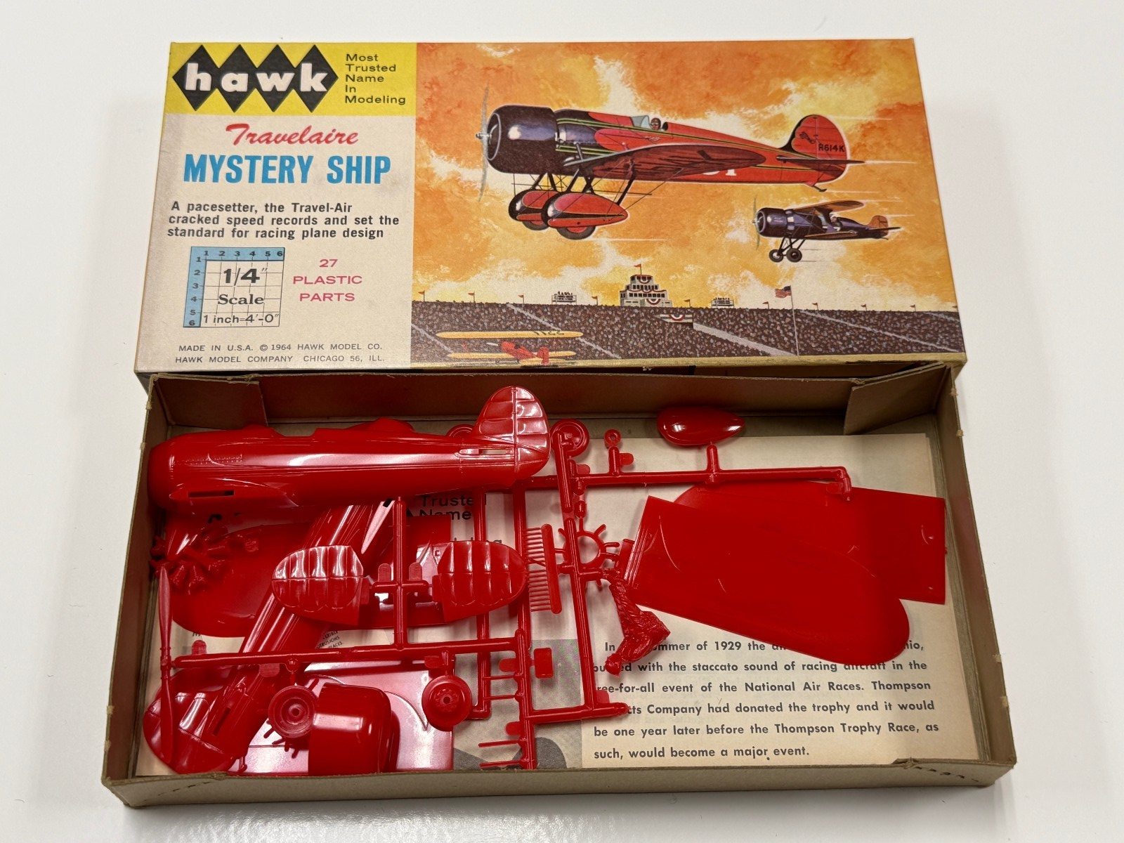 Vintage Hawk 1/4 Scale Mystery Ship Plastic Model Airplane Kit 640-60