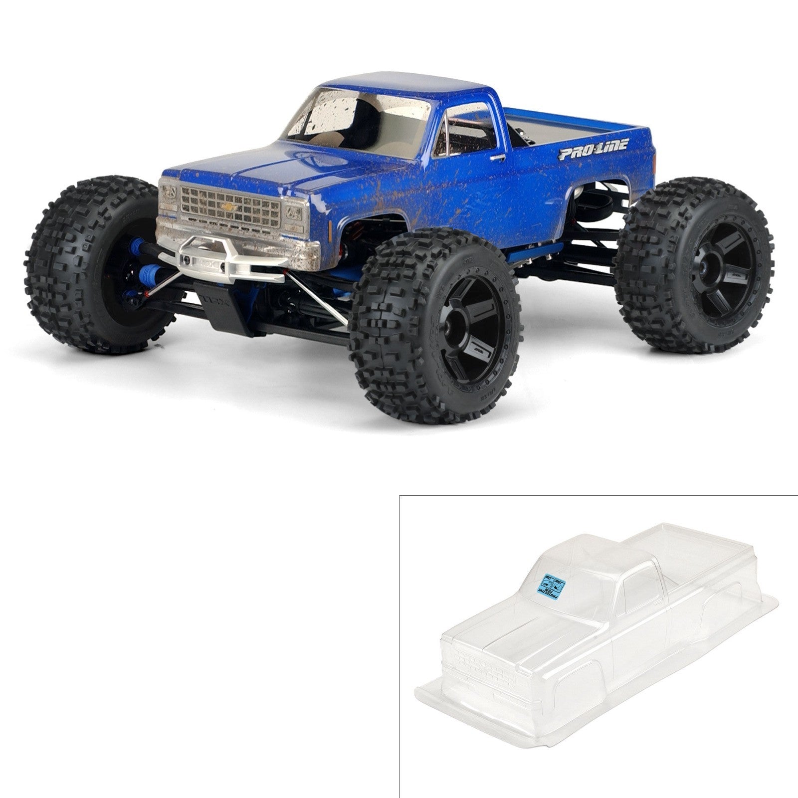 Proline 1/8 Scale 1980 Chevy C-10 C Long Bed Clear Body: Monster Truck PRO324800