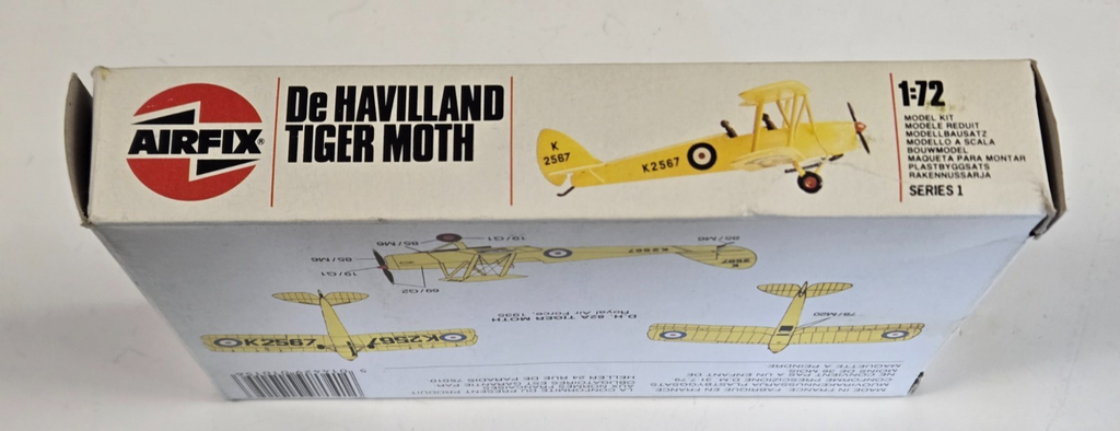 Vintage Airfix DeHavilland Tiger Moth Model Airplane Kit # 1015 1986
