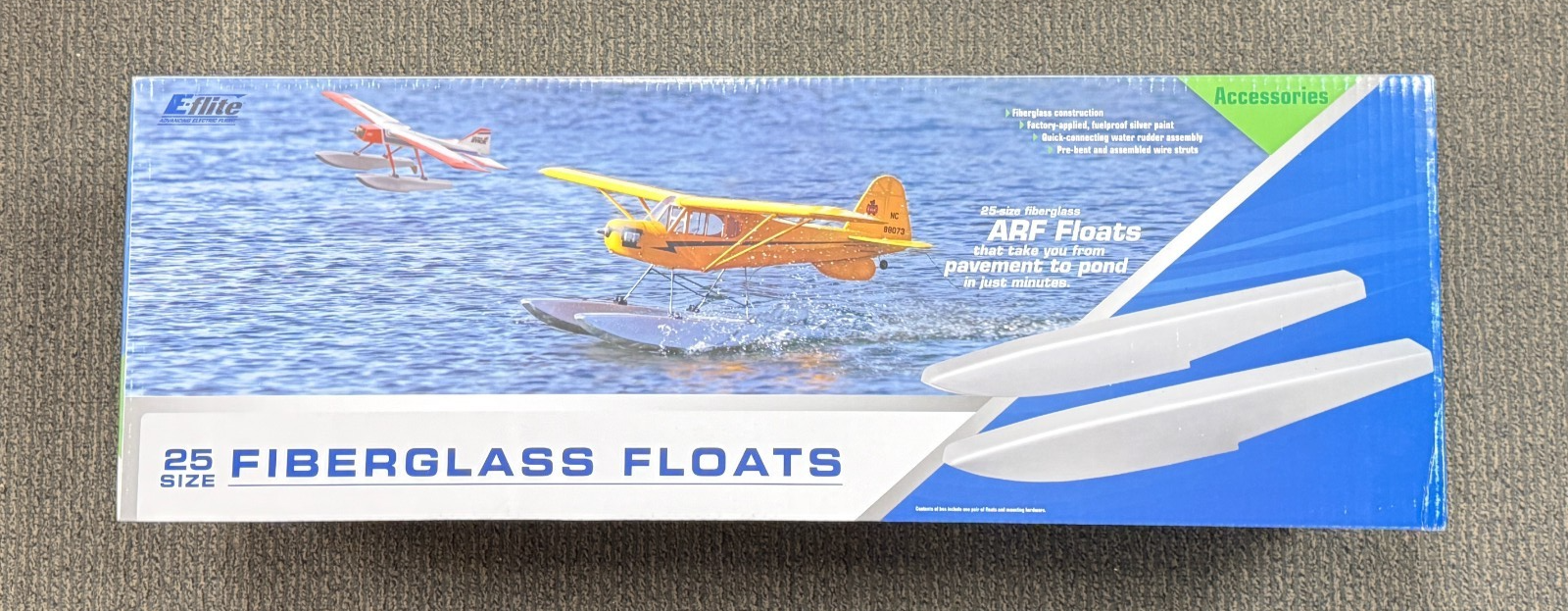 New E-Flite EFlite .25 25 Size RC Airplane Fiberglass Float Floats EFLA500