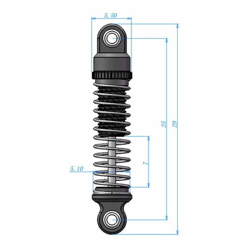 Hot Racing Axial SCX30 Adjustable Aluminum Damper Shocks 21.5mm (4) SXTY215GP