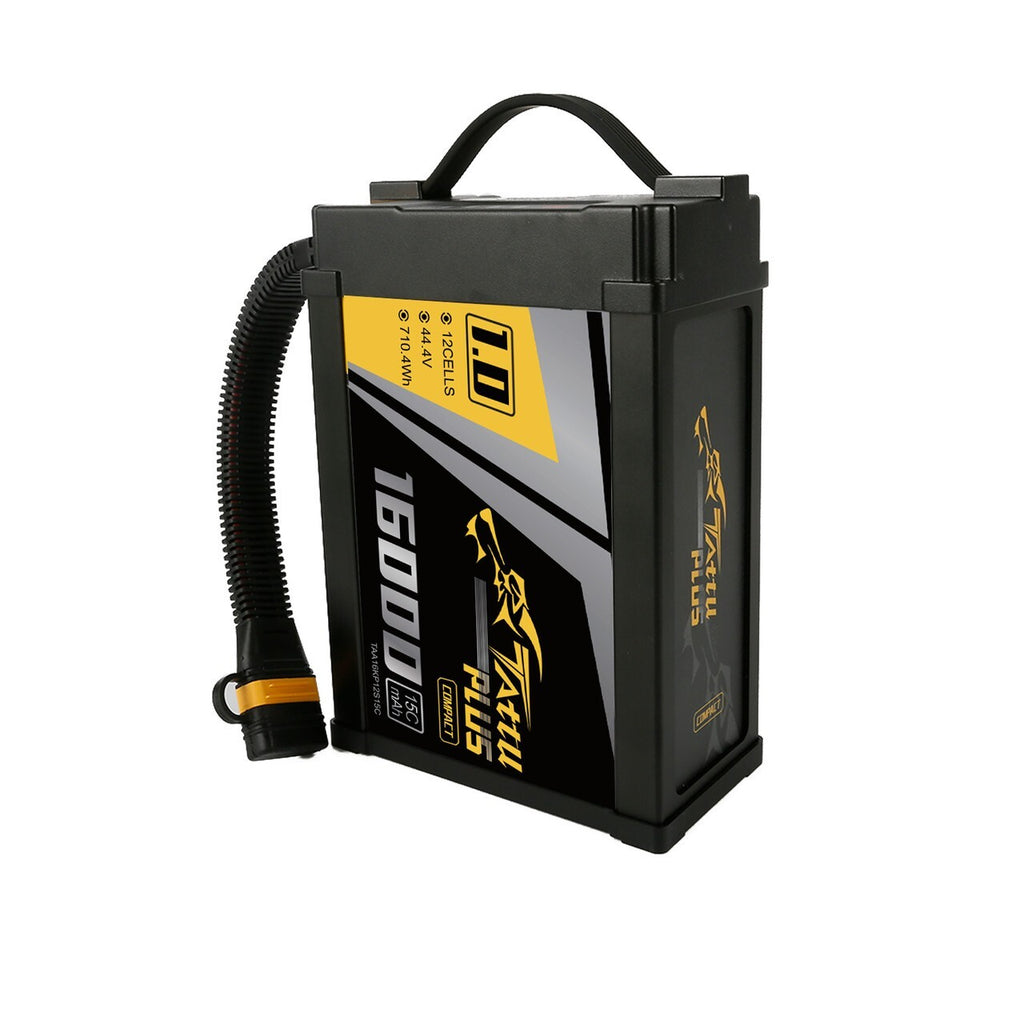 Tattu Plus 1.0 Compact Version 16000mAh 44.4V 15C 12S1P Lipo Smart Battery Pack