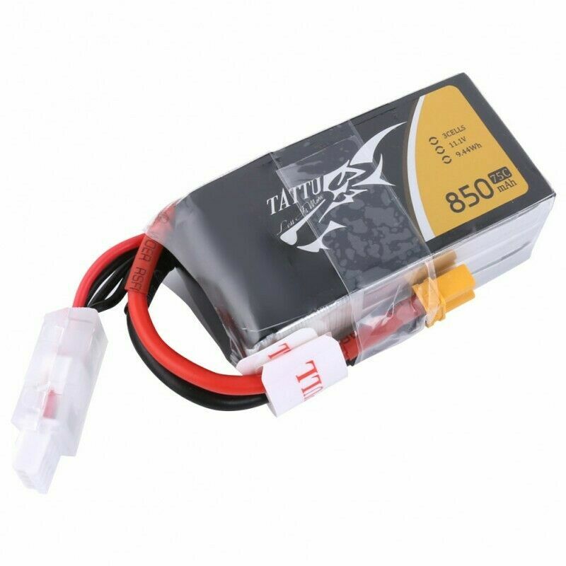 2x Tattu 850mAh 11.1V 75C 3S RC Remote Control Lipo Battery With XT30 Plug