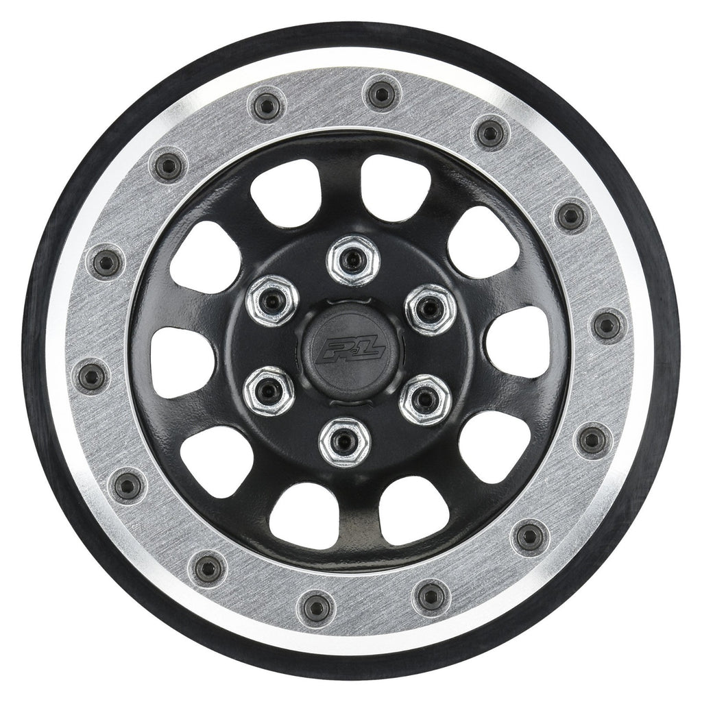 1/6 Steelies Stamped Steel 2.9" Dual Offset SCX6 Wheels Silver/Black