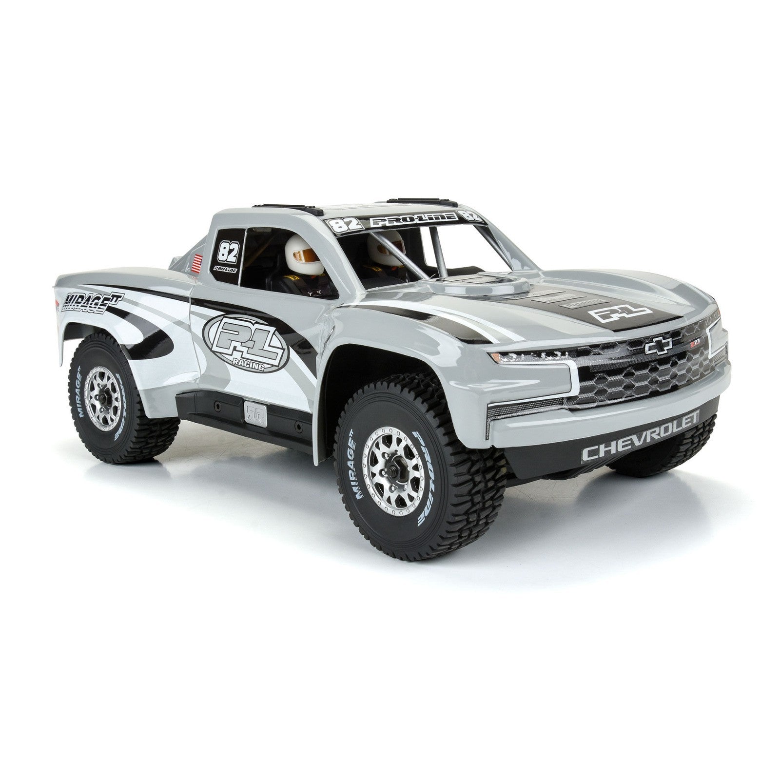 PRO367514 1/16 Scale PreCut 2019 Chevy Silverado Trophy Truck Gray Body : GROM