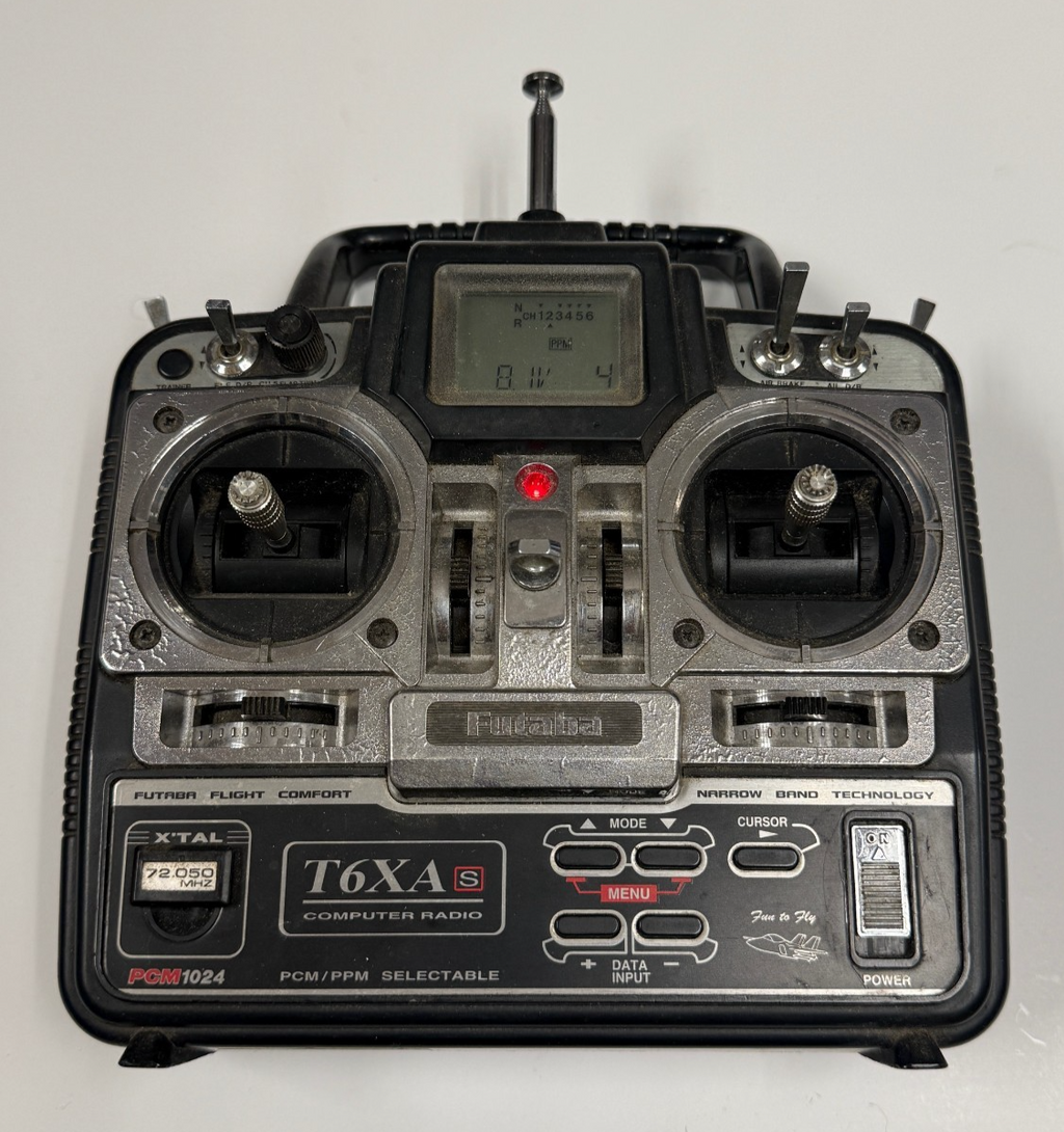 Nice Futaba 72mhz FM 6XAS RC Remote Control Airplane Transmitter Ch 13
