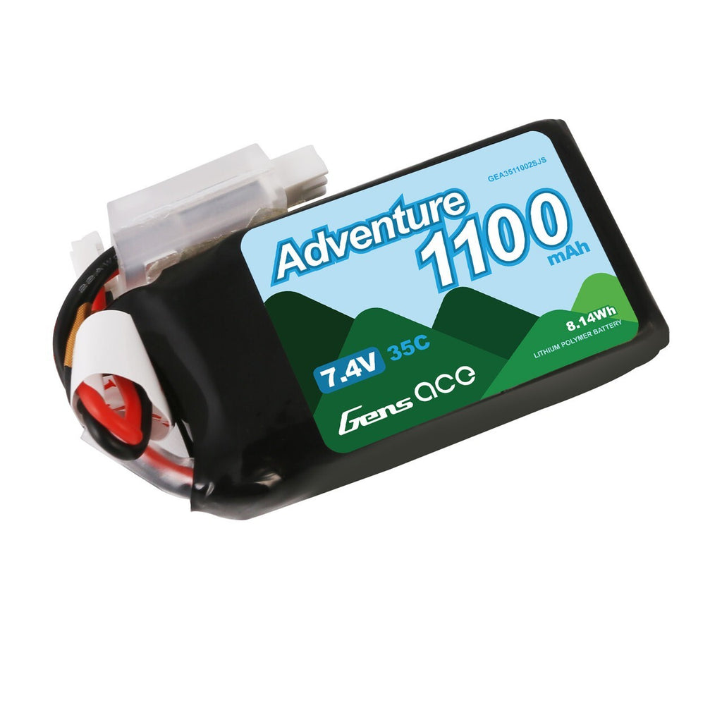 2x Gens Ace Adventure 1100mAh 2S 7.4V 35C Lipo Battery Pack : Axial SCX24