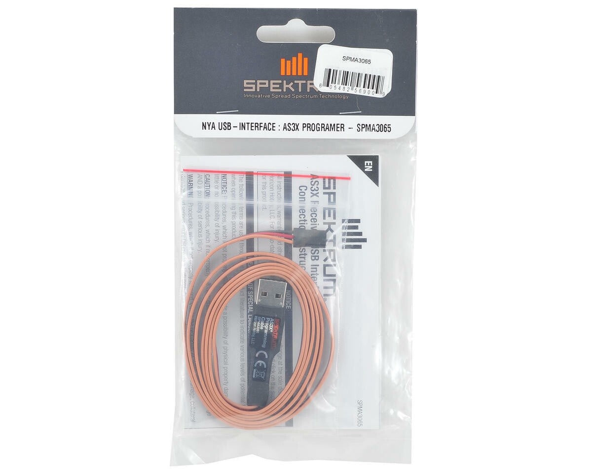 Spektrum RC AS3X Programming Cable w/ USB Interface SPMA3065 : AR636 AR7350
