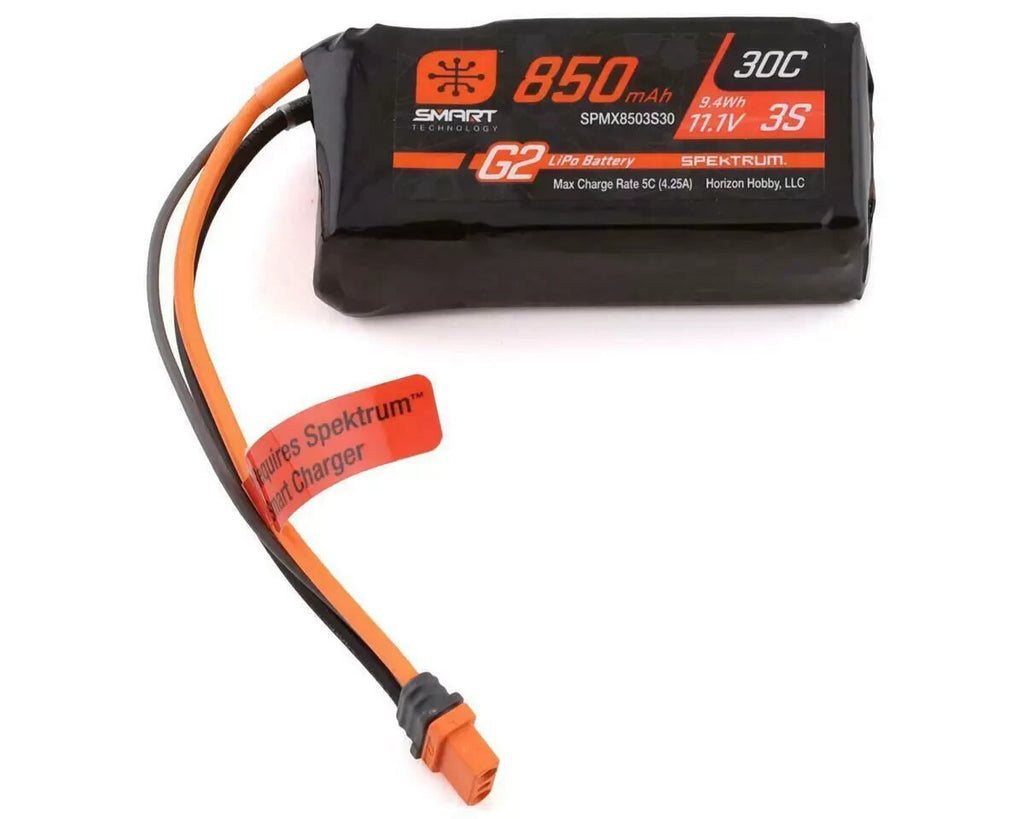 Spektrum RC 3S Smart G2 LiPo 30C Battery Pack IC2 Connector 850mAh SPMX8503S30