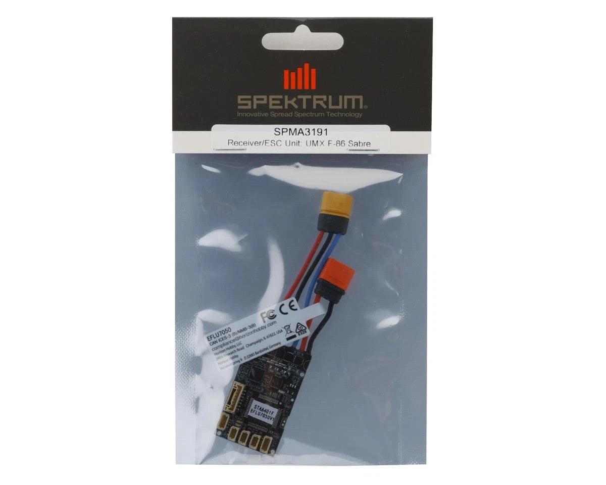 Spektrum RC UMX EFlite E-Flite F-86 F86 Sabre Receiver & ESC Unit (4S) SPMA3191