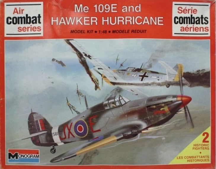 Sealed Air Combat Series Monogram Me 109E & HAWKER HURRICANE Model Kit #6082