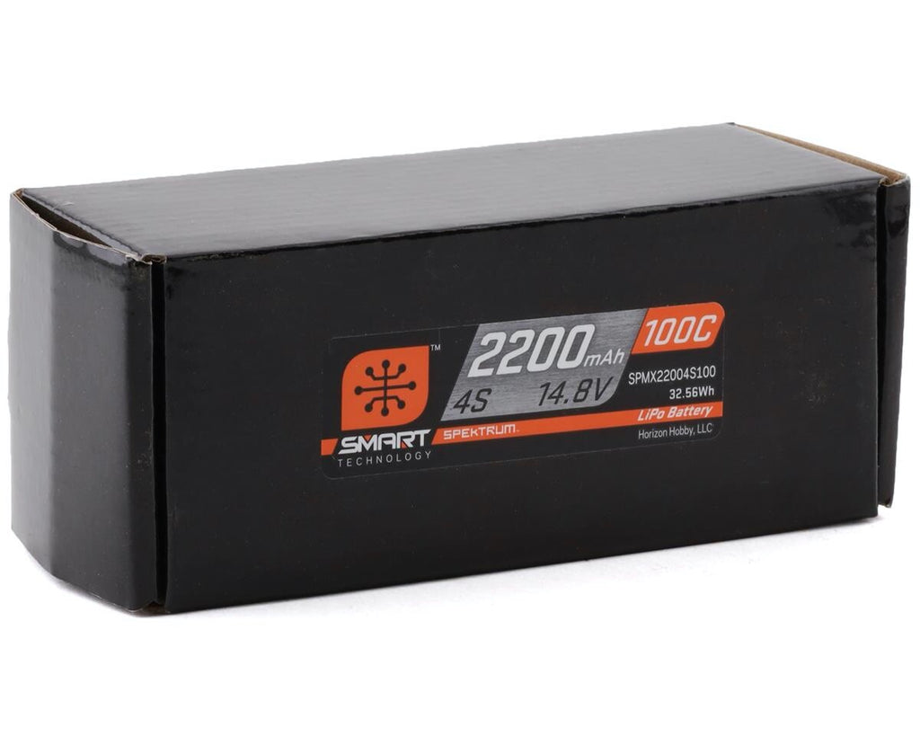 Spektrum RC 4S 14.8V 2200mah Smart 100C LiPo Battery IC3 Connector SPMX22004S100