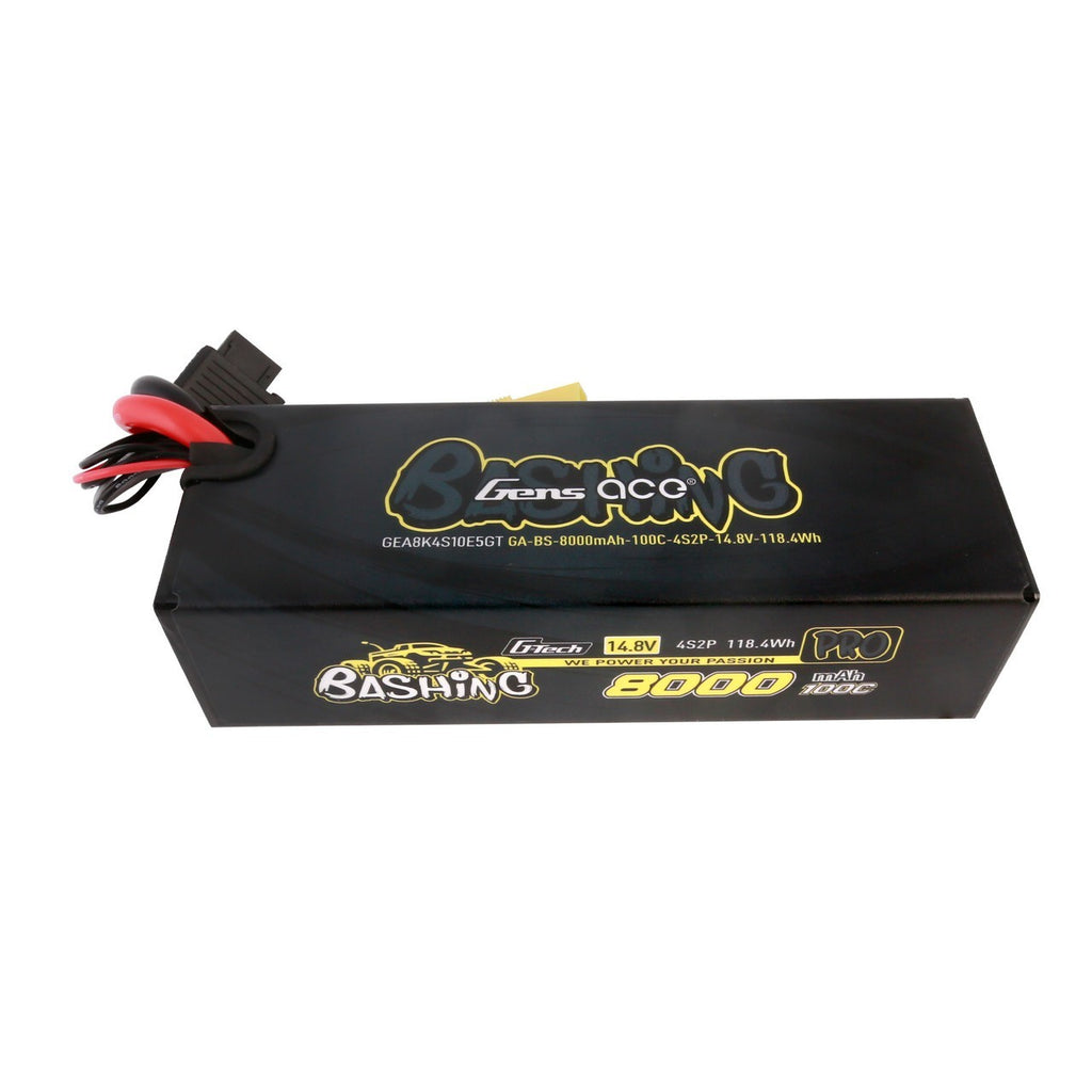 2x Gens Ace 4S 8000mah 100C 14.8v Bashing Pro G-tech Lipo Battery Pack EC5 Plug
