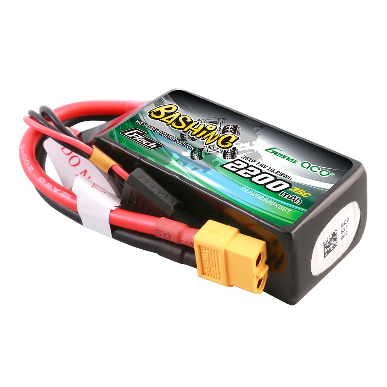 GensAce Bashing 2200mAh 11.1V 35C G-Tech 3S Lipo Battery XT60 For RC Crawler