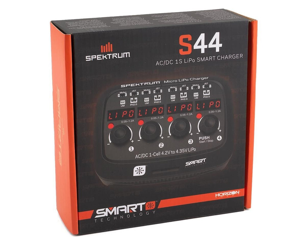 Spektrum RC S44 AC/DC 1S LiPo Battery Smart Charger SPMXC1040 : UMX Sport Cub