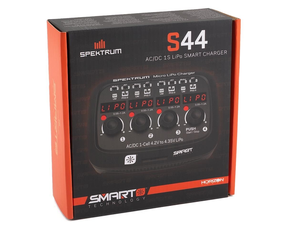 Spektrum RC S44 AC/DC 1S LiPo Battery Smart Charger SPMXC1040 : UMX Sport Cub