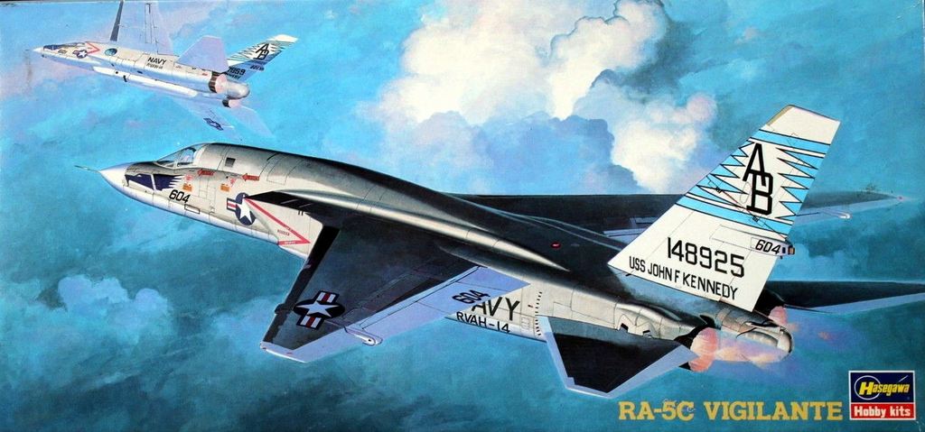 Hasegawa 02805 1:72 RA-5C Vigilante USS John F Kennedy Jet Model Kit Sealed New