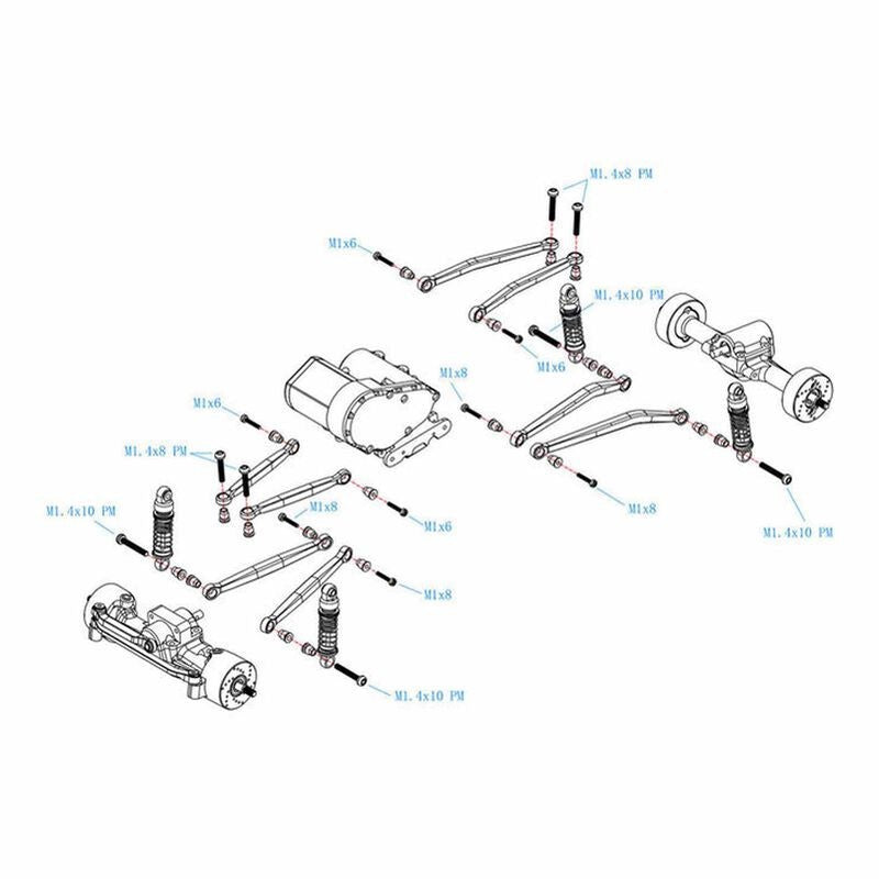 Hot Racing Axial SCX30 Adjustable Aluminum Damper Shocks 21.5mm (4) SXTY215GP