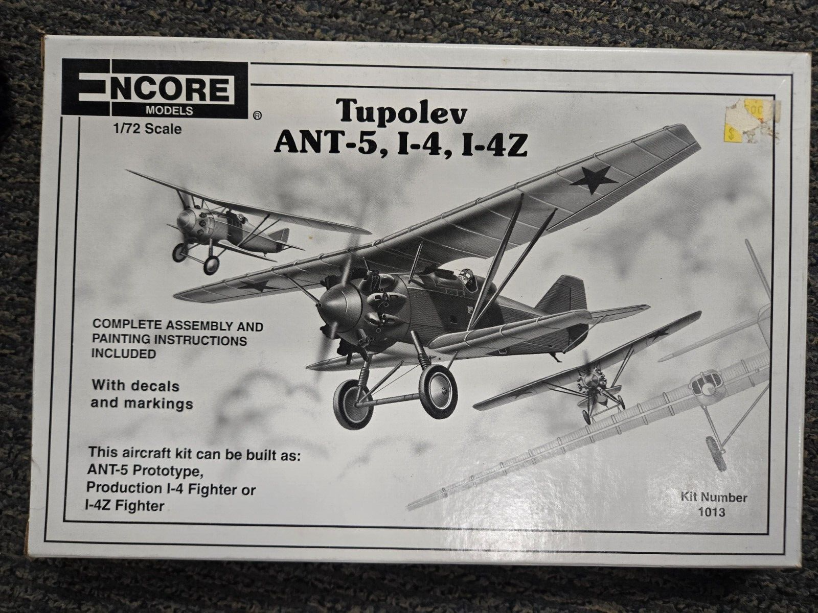 NIB 1:72 Encore kit 1013 Tupolev ANT-5 I-4 I-4Z proto fighter choice 3 finishes