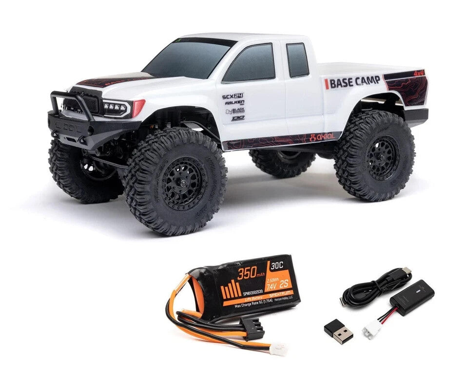 Axial SCX24 Base Camp 1/24 4WD RTR Scale Mini Rock Crawler White AXI-1219T1