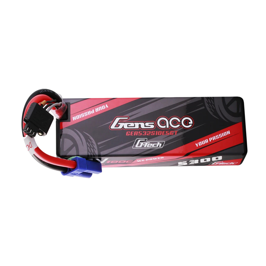 2x Gens Ace 5300mAh 2S 100C 7.4V HardCase G-Tech GTec Lipo Battery w/ EC5 Plug