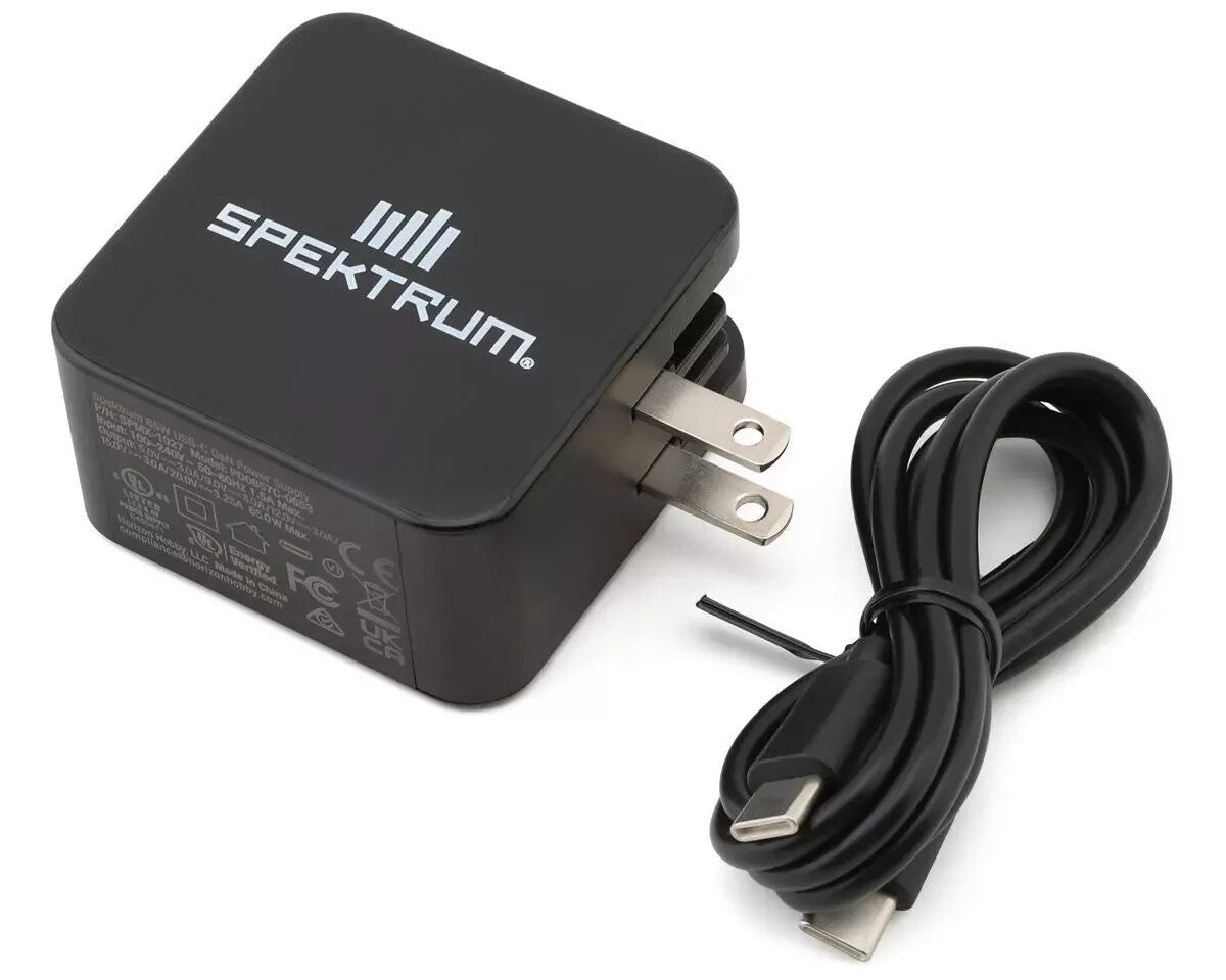Spektrum RC Spektrum 65W USB-C GaN Power Supply SPMX-1027 SPMX1027 : For S100