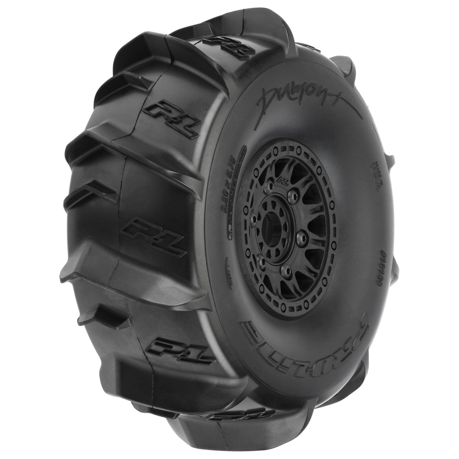 PRO1018911  1/7 Dumont Sand/Snow F/R Tires MTD 17mm Black Raid (2): Mojave / UDR