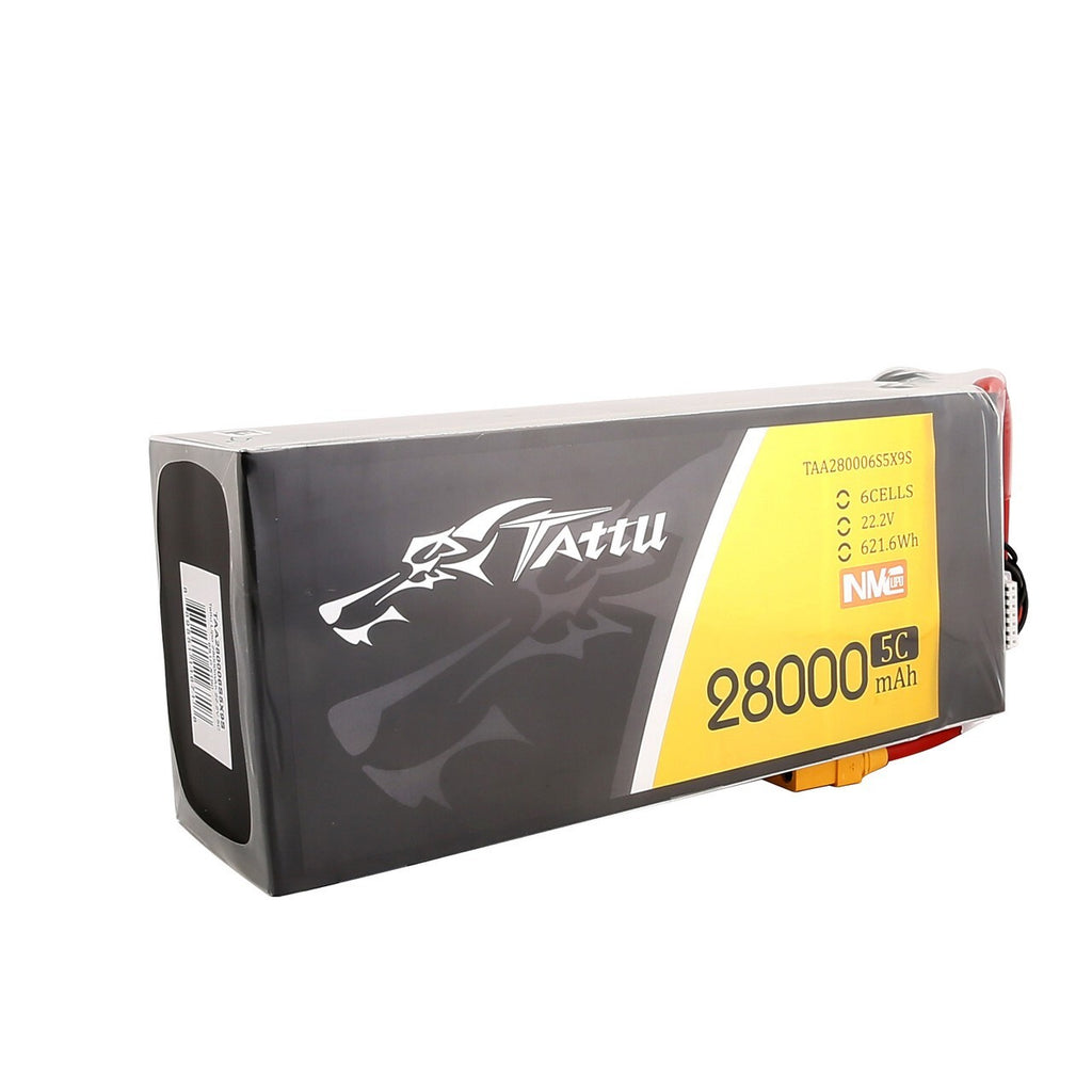 Tattu Semi-Solid State 28000mAh 6S 5C 22.2V Lipo Battery Pack with XT90S plug