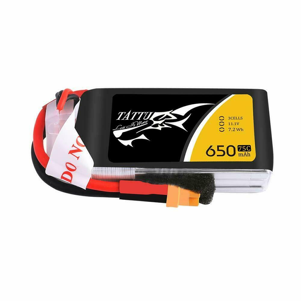 Tattu 11.1V 650mAh 75C RC Remote Control Lipo Battery 3S With XT30 Plug 