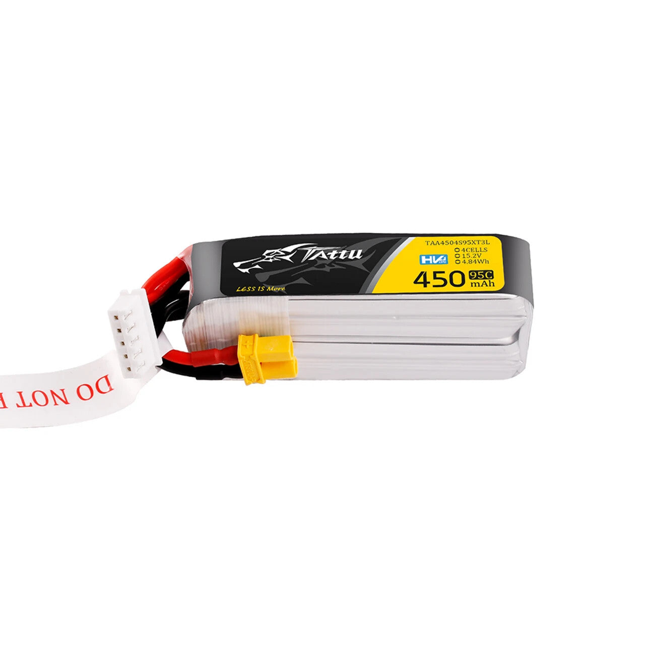 4x Tattu 450mAh 4S 95C 15.2V Lipo RC Drone Battery Pack With XT30 Plug Long Size