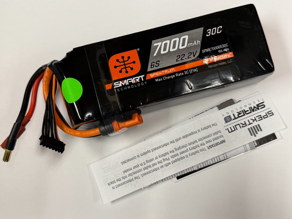 Spektrum 22.2V 7000mAh 6S 30C Smart LiPo Battery w/ IC5 Connector SPMX70006S30C