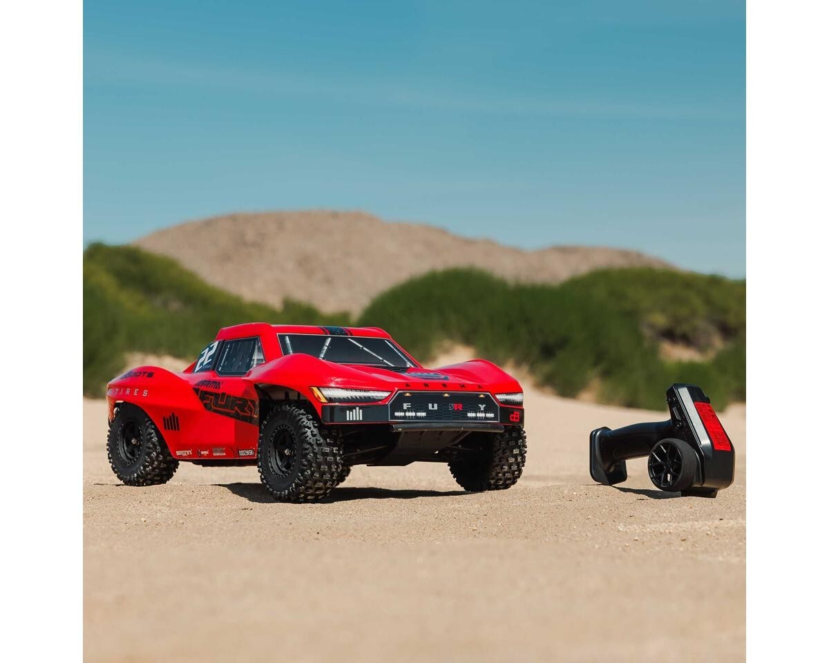 Arrma Fury 2WD MEGA 550 RTR Brushed 1/10 Off-Road Short Course Truck (Red) w/SLT
