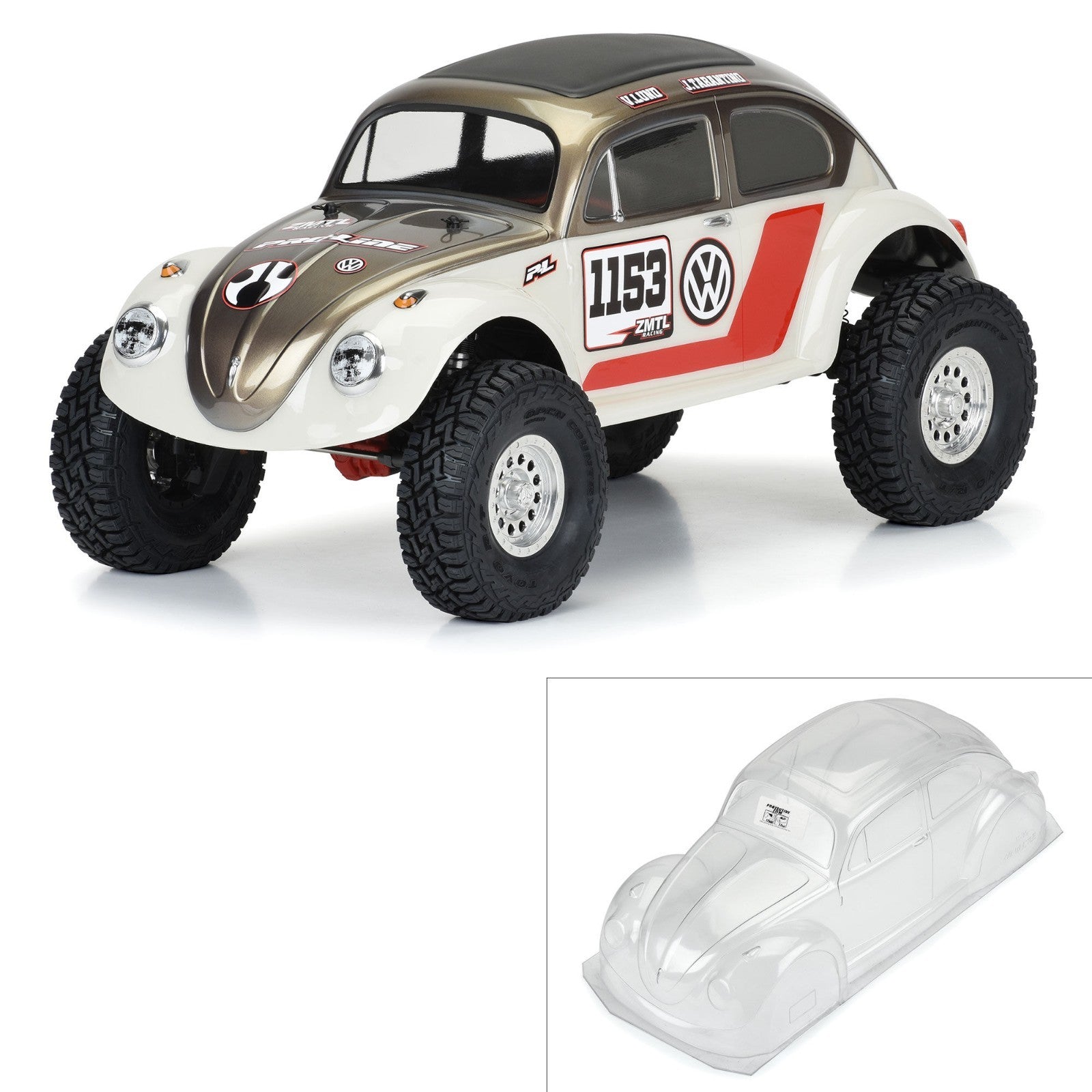 1/10 Volkswagen Beetle Clear Body 12.3" (313mm) Wheelbase Crawlers PRO359500