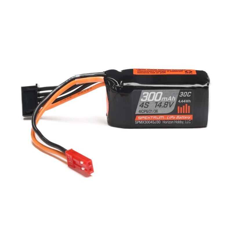 SPMX3004SJ30 Spektrum RC 4S 30C LiPo Battery Pack w/JST 14.8V 300mAh Micro Draco