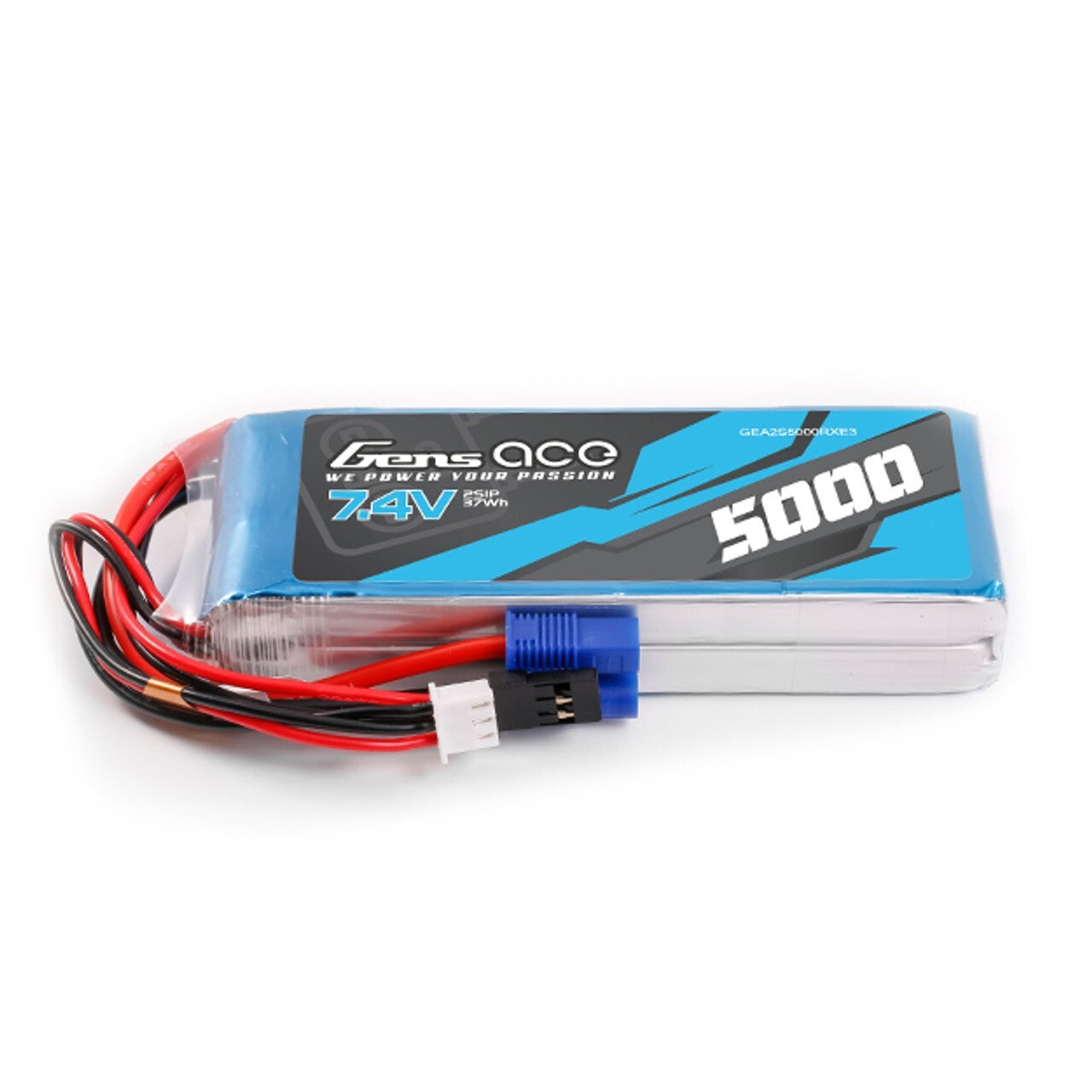 Gens ace 5000mAh 2S 7.4V HV RX Receiver Lipo Battery with EC3 JR Universal Plug
