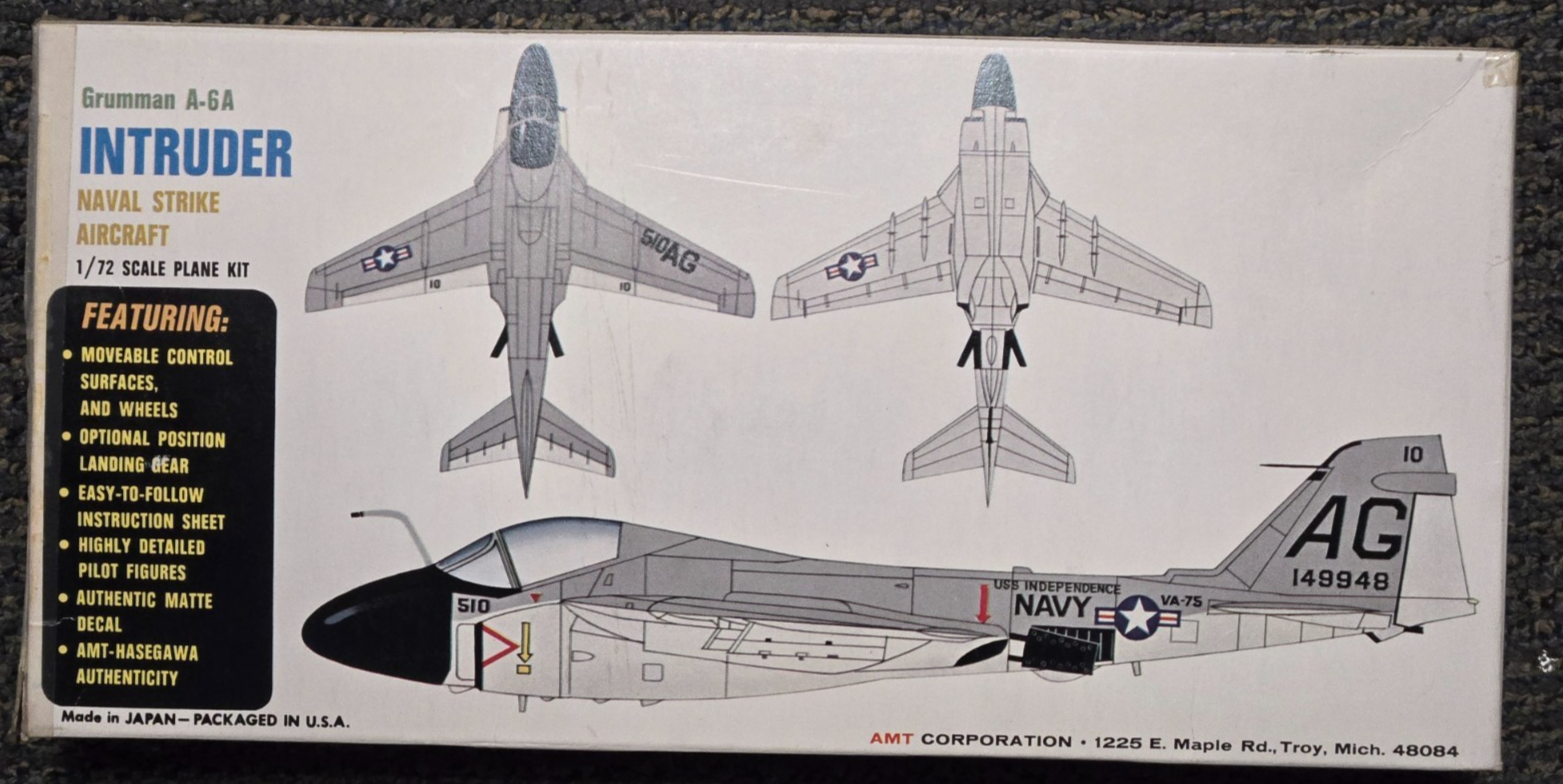 AMT Grumman A-6A INTRUDER 1/72 Scale A647:130 Model Kit New in Box