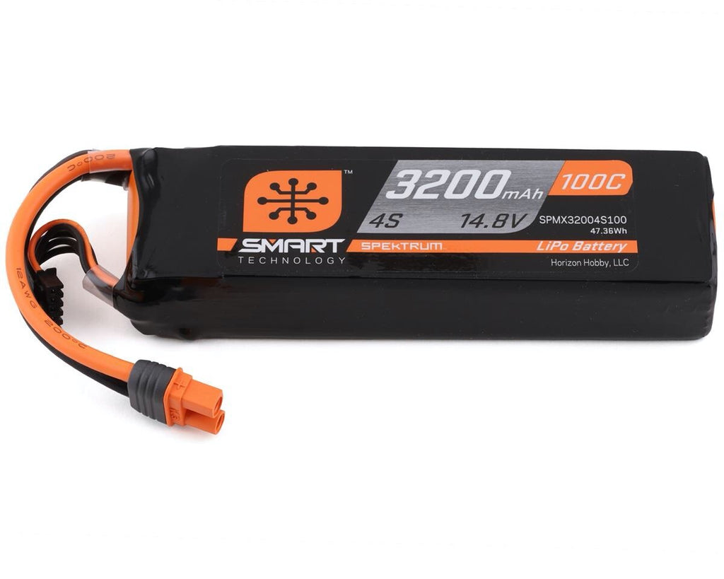 Spektrum RC 4S 14.8V 3200mAh Smart LiPo 100C Battery Pack  w/ IC3 Connector
