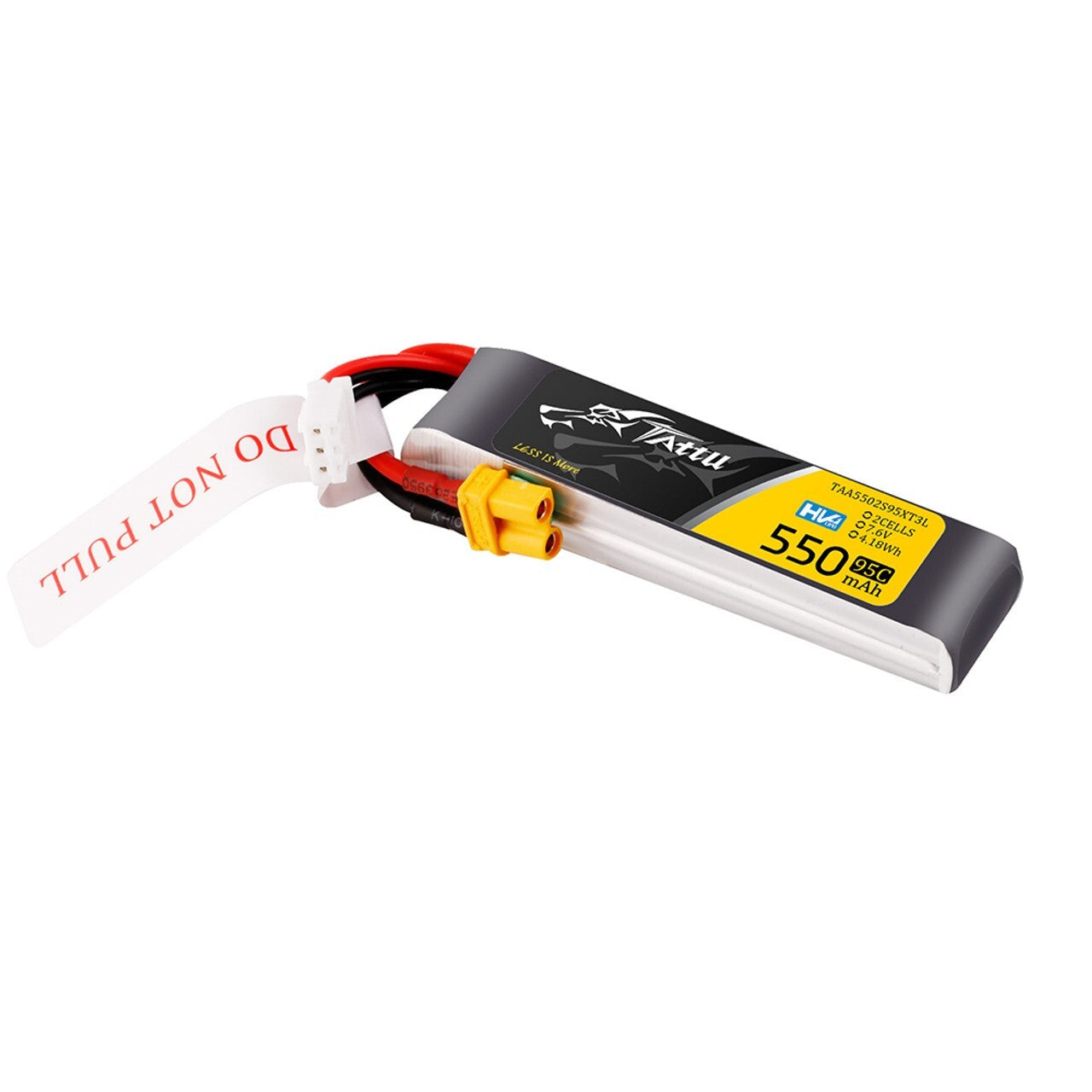 Tattu 550mAh 2S 7.6V HV Lipo RC Airplane Drone Battery Long Pack With XT30 Plug