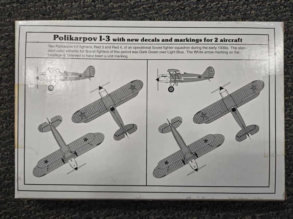 Encore Models Polikarpov I-3 -  1/72 / kit # 1014 Soviet Air Force / NEW