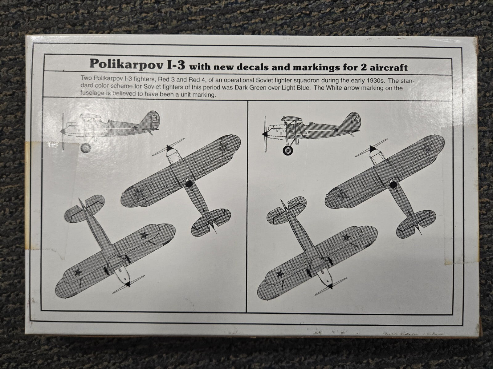 Encore Models Polikarpov I-3 -  1/72 / kit # 1014 Soviet Air Force / NEW