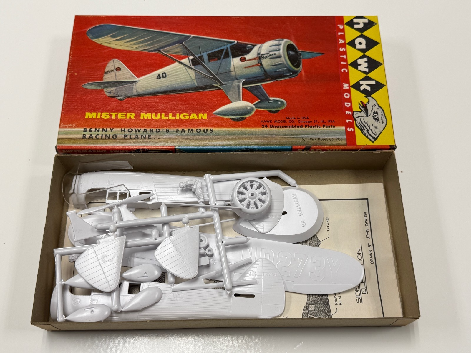 Hawk Mister Mulligan Racing Plane Airplane Plastic Model 1/48 Scale 619-50